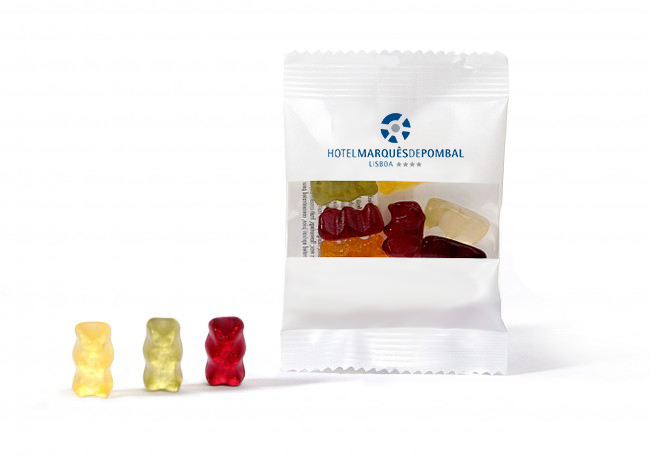 Personalised sachet with ca. 20g gummy