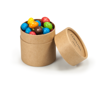 Round carton box with M&M’s