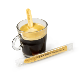 Coffee cup with spoon biscuit 